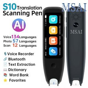 MSAI S10 스마트 스캔 번역기 펜 오프라인 추출 21개 언어 사진 134개 음성 사전 오디오 저장 기능기