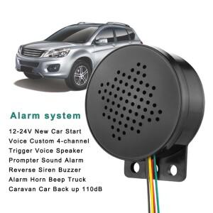 플래시 멀티 채널 음성 프롬프터 자동차 부저 스피커, 12V, 110dB 경적 4 방향 시작 사운드 알람 액세서리