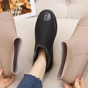 [룽스_62]비올 때 장마철 데이트 룩 코디 숏 레인 부츠