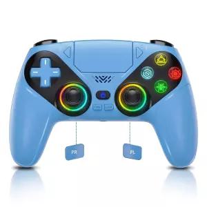 PS5/PlayStation 5 PC용 다이노수 RGB 무선 컨트롤러 터보 매크로 다이내믹 진동 기능이 있는 블루투스 6축