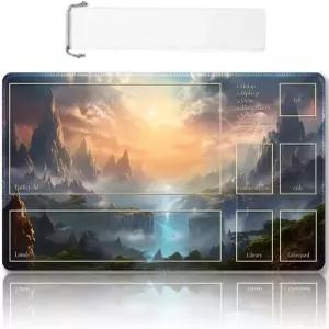 엣지 스티치 24x14 인치 MTG 플레이 매트 무료 보관 가방 포함 TCG 미끄럼 방지 게이밍 카드 게임에