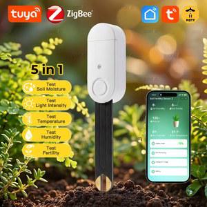 히든센서 ZIGBEE 토양 수분 센서 온도 습도 FERTILITY 부족 식물 Z2M용 꽃 LUX IN 1 345 물 테스터