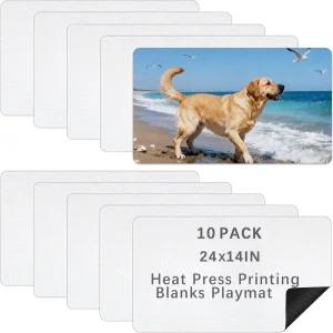 10개 승화 블랭크 플레이매트 14x24인치 트레이딩 보드 게임 고무 다용도 카드 및 홈 오피스용 책상 패드로