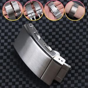 316L 스테인레스 스틸 시계 걸쇠 18mm 20mm 브러시 실버 접이식 맥세이프호환 밀링 교체 배포 버클