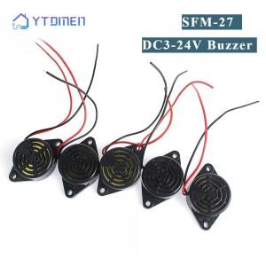 스피커 5PCS SFM-27 활성 버저 DC 3-24V 12V 알람 연속 경고음 95DB 스피커 Arduino 용 고 데시벨 피에조