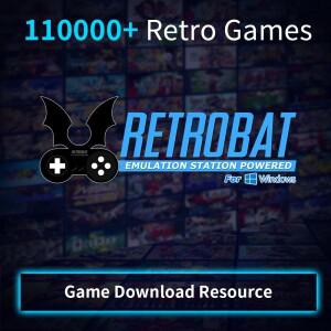 110,000개 이상의 레트로 게임이 포함된 다운로드 리소스, 시스템 (PS1/PS2/PS3/PSP/DC/Wii/N64 지원), 윈
