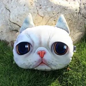 고품질 X-DOLLS 차량용 목쿠션 베개 XD111T화이트냥이 헤드쿠션 자동차악세사리 W109CAB