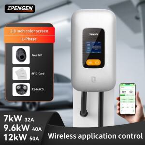 액추에이터 IPENGEN EV 충전소 32A 7KW TS-NACS 플러그 (테슬라 차량용 월박스 9.6KW 12KW 고속 APP 제어)