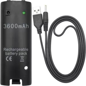 닌텐도 Wii 리모컨 색상 블랙용 OSTENT 3600mAh 충전식 배터리 팩 케이블