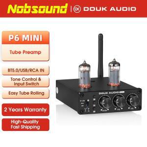 Nobsound 하이파이 밸브 튜브 프리앰프, 블루투스 5.0 리시버 홈 스테레오 오디오 톤 컨트롤 USB 플레이어