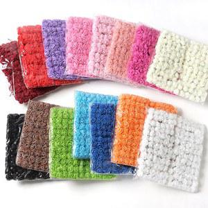 꽃철사 96PCS 미니 로즈 인공 꽃 꽃다발 7 홈 거품 룸 5CM