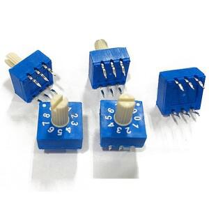 DC 24V 코드 스위치 ERD110RS 10 비트 0-9 3:3 핸들이 있는 로터리 엔코더 25mA 인코딩 10x10mm