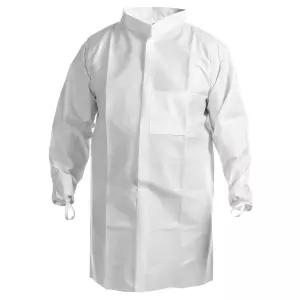 킴텍 퓨어 A7 클린룸 실험실 코트(47652) 하이칼라 썸 루프 스플래시 프로텍션 정전기 방지 더블 백 미디엄