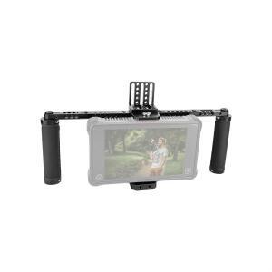HDRig 카메라 7인치 모니터 케이지 키트 (듀얼 핸드그립, 베이스 플레이트, 리그 마운트용 370mm 치즈 바
