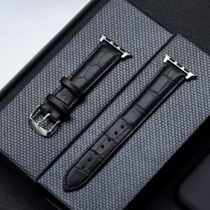 apple 호환 Watch 용  가죽 시계 밴드 시리즈 8/7/SE/6/5/4/3/2 42mm 38mm 스트랩 브라운 호환/블랙