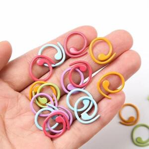 16×15mm 30/60개 아연 합금  스티치 마커 나선형 다색 페인트 버클  바늘 클립
