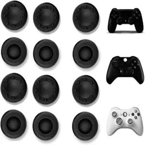 VizGiz 12팩 유니버설 썸스틱 그립 PS4 아날로그 커버 조이스틱 컨트롤러 캡 실리콘 정밀 고무 Xbox 360