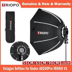 TRIOPO 55cm 90cm 120cm Foldable Octagon Softbox 접이식 삼각대 그립 고독스 V860III V1 AD200Pro Yongnu