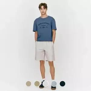 지오다노 여자반바지 커플반바지 남성 여름 코튼 면 스판 밴딩 버뮤다 숏