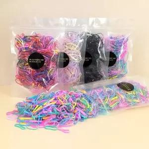 도톰 50g 머리끈 머리고무줄 대용량 헤어끈 컬러 검정 (WDCD950)