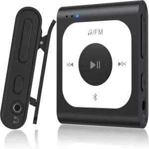 블루투스가 지원되는 AGPTEK 64GB 클립 MP3 플레이어 FM 라디오가 A53PL 휴대용 음악 셔플 휴대폰 필요