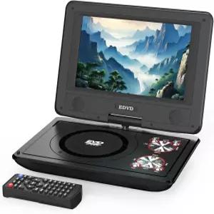11.5인치 휴대용 DVD 플레이어 9.5인치 회전 화면 5시간 충전식 배터리 자동차 CD/DVD/SD 카드/USB 지원