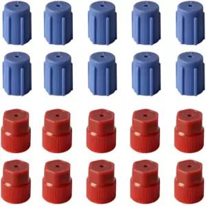 선폭 20개/세트 R134a AC 캡 파란색 13mm 및 빨간색 에어컨 서비스 포트 10개 차량 A/C 시스템용