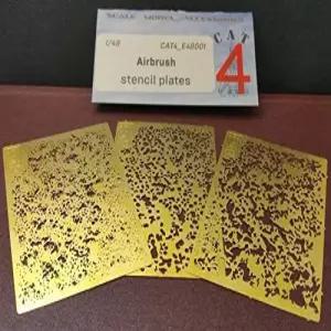 CAT4 E48001 에어브러시 스텐실 접시 3개 70x48mm 1/144에서 1/24 눈금