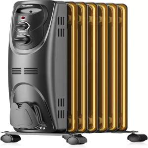 넓은 공간을 위한 PELONIS 라디에이터 히터 전기 충전 듀얼 노브 1500W 조용한 3가지 모드 팁오버 보호