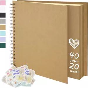 10X10인치 DIY 스크랩북 사진 앨범 크래프트 빈 종이 40페이지 결혼식 가족용 메모리북 색상 포함