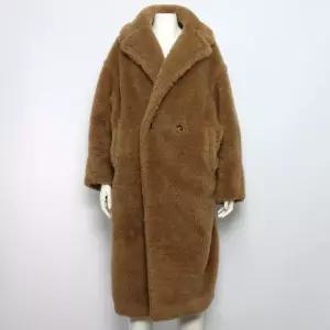 Max Mara(막스마라) 10161503 카멜 울 실크 블렌드 여성 테디 롱자켓aa63403