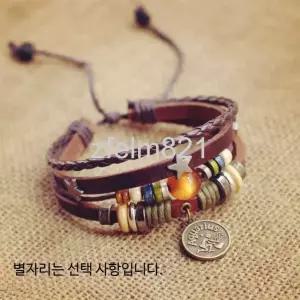  가죽 끈팔찌 남녀공용 힙합트렌디 스타일 별자리팔찌 학생용 액세서리