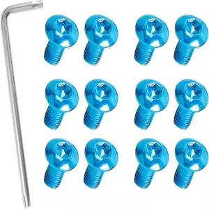 MyYiTar 12PCS 자전거 브레이크 볼트 MTB 로터 M5x10mm 스테인리스 스틸 T25 렌치-블루 나사