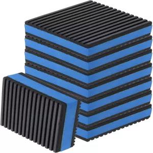 uxcell 8pcs 세탁기용 방진 패드 3인치 x 7/8인치 EVA 센터 있는 방음 리브 고무 매트 블랙/블루