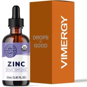 VIMERGY USDA 여성 및 남성용 아연 보충제 1회 제공량당 액체 7.5mg 빠르게 흡수되는 면역 지원 한 뼈와