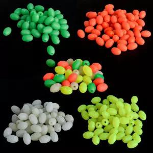 100 개 부드러운 플라스틱 낚시 Beadsoval Beadsfishing 미끼 구슬 고품질 6*10mm 5*8