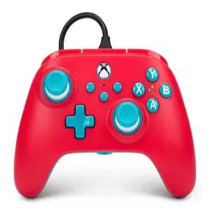 Xbox Series XS용 PowerA 나노 강화 유선 컨트롤러 레드 스카이 휴대용 컴팩트 게임 패드 홀 효과 엄지