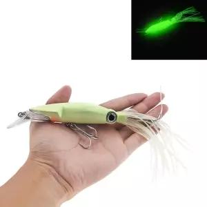 1PCS 트레블 후크와 지그가있는 실물 같은 문어 낚시 미끼 Peche 14cm 39G 빛나는 오징어 바다를위한 인공