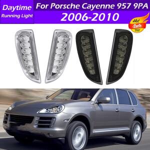 2pcs LED 앞 범퍼 DRL 주간 러닝 라이트 턴 신호등 자동차 액세서리 포르쉐 카이엔 957 9PA 2006 2007-2010