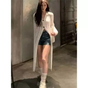 카디건 루즈핏 롱가디건 비치로브 롱카디건 여자롱가디건 여성롱가디건 여성 니트 여름 여자