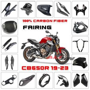 혼다 CB650R 2019-2023 CBR650R 용  실제 건식 탄소 섬유 바이크 오토바이 프론트 페어링 펜더 사이드 패널
