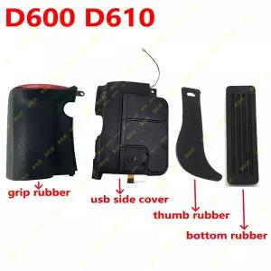 니콘 D600 D610 핸드 그립 가죽 왼쪽 USB 사이드 커버 엄지 고무 카메라 교체 부품
