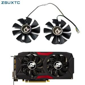 PowerColor Red Devil Radeon RX 470 480 580 그래픽 비디오 카드 쿨러 팬용 2 개/몫 GA91S2U GPU 냉각 팬