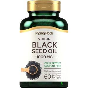 파이핑 락 블랙 씨드 오일 소프트젤 캡슐 | 1000mg 60알 콜드 프레스 솔벤트 프리 비 GMO, 글루텐 보충제
