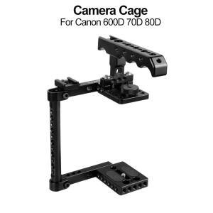 CAMVATE 카메라 케이지 키트 (탑 치즈 핸들 및 슈 마운트 포함) 캐논 호환호환 600D 70D 80D용 (오른쪽 장