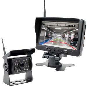 차량용 720P 무선 후방 카메라 시스템 키트 7인치 IPS DVR 모니터 + IP69K 무선 후방 카메라 (트럭, 버스,