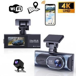 2026년 ! 울트라 HD WIFI 4K+2.5K 듀얼 채널 대시 카메라 GPS 멀티 언어 지원 SD TF 카드 녹화