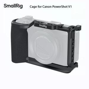 캐논호환 PowerShot V1용 SmallRig 케이지(실리콘 핸들 포함) 블랙 아르카-스위스 퀵 릴리스 플레이트 내장