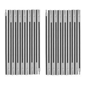 펑콩 2PCS 20피트 길이 텐트 폴, 유리 섬유, 검은색, 직선, 지름 9.5mm, 15개 섹션, 4-5인용 텐트, 교체용 차양 브래킷, 방수포, 쉼터, 차양막대에 적합