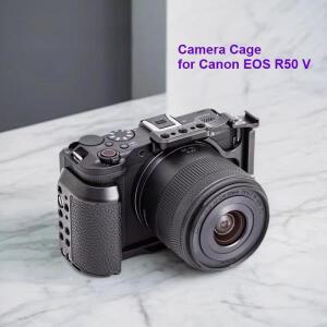 캐논 호환호환 EOS R50 V용 카메라 케이지 - 라이브 스트리밍 비디오용 퀵 릴리즈 플레이트가 있는 스태빌